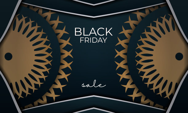 黑色星期五的横幅是蓝色的，带有金色图片下载