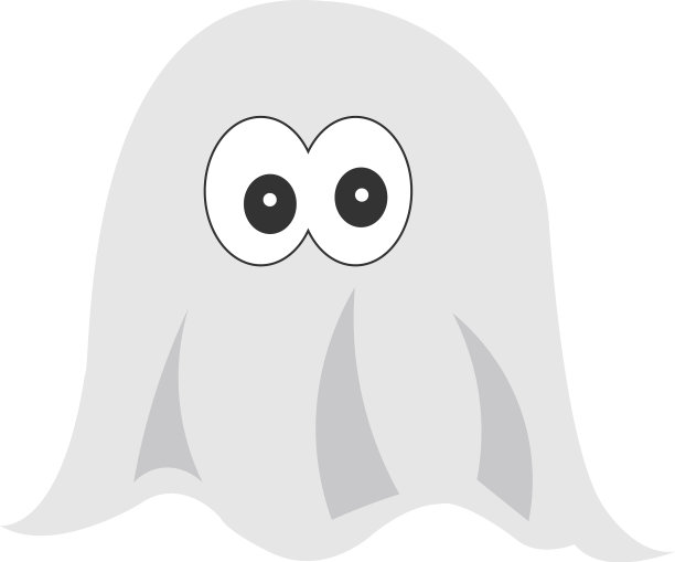 白色背景上的鬼图片下载