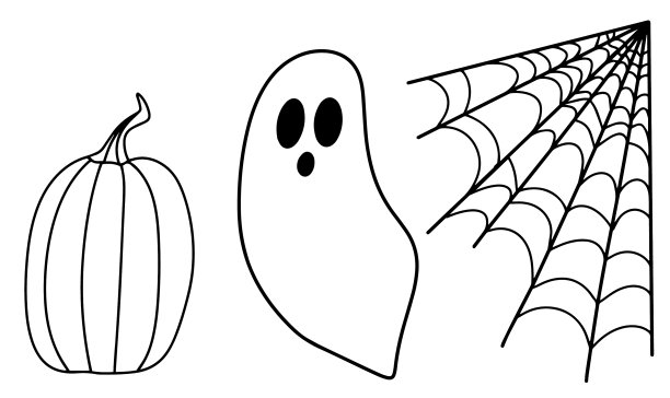 万圣节轮廓集图片下载