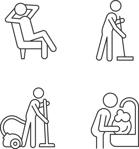 家务琐事线性图标集图片下载