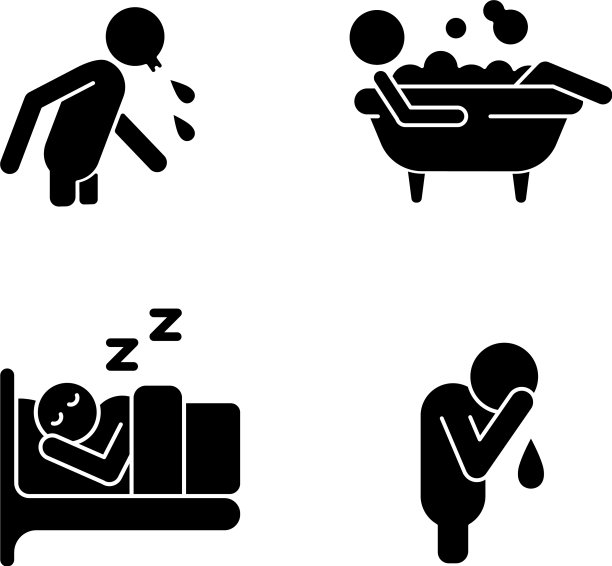 人类行动黑色字形图标设置在空白图片下载