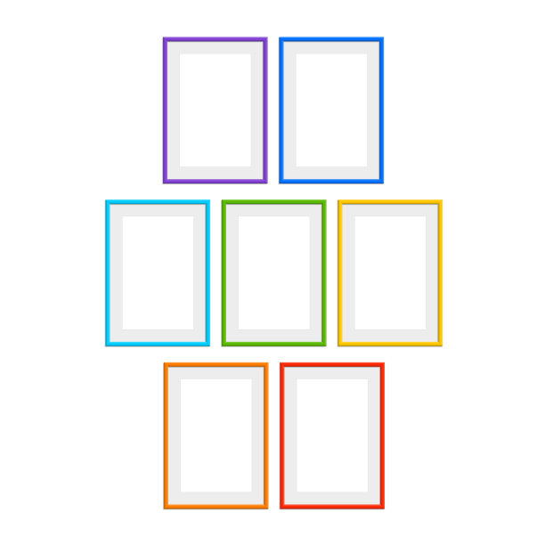 一套彩色的木制框架图片下载