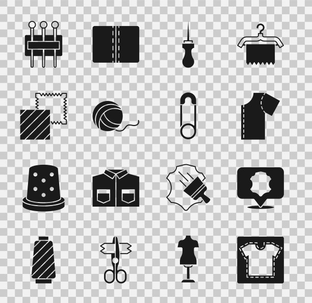 设置缝纫图案皮革锥工具纱球图片下载