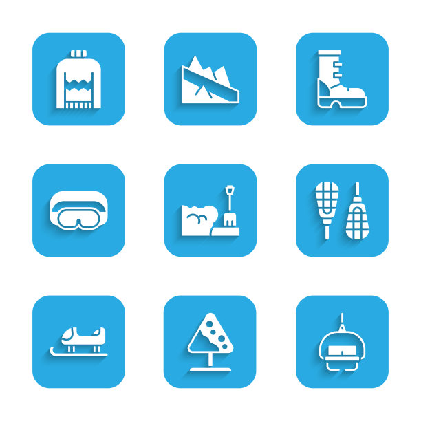 在雪堆路上设铲标志雪崩滑雪图片下载