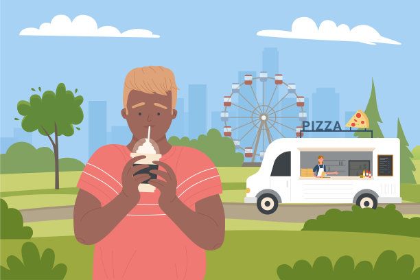 年轻人在美丽的城市里喝着冷饮图片下载