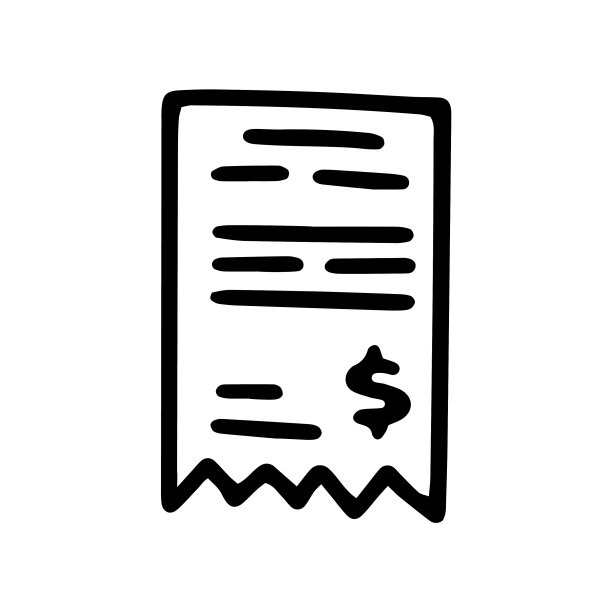 收据线涂鸦简单的图标设计图片下载