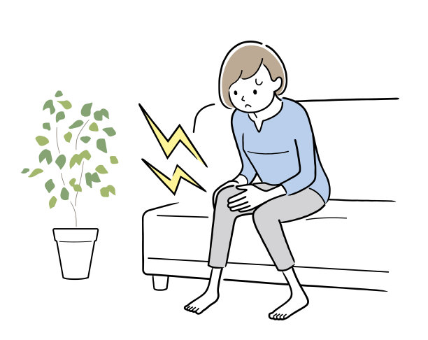 矢量插图材料:膝盖酸痛的女人图片下载