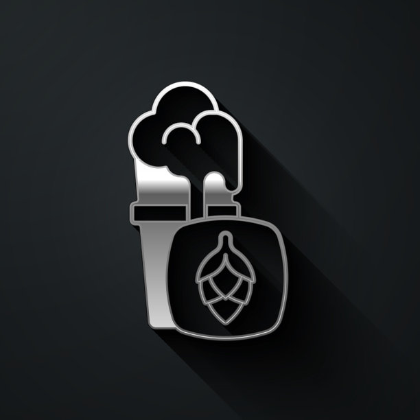 银色玻璃啤酒图标孤立在黑色图片下载