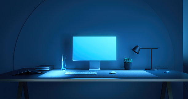 笔记本电脑显示桌面模型，3D渲染图片下载