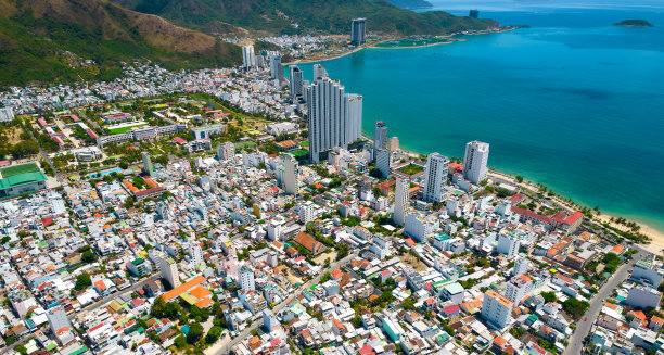 从上面看到的海滨城市芽庄图片下载