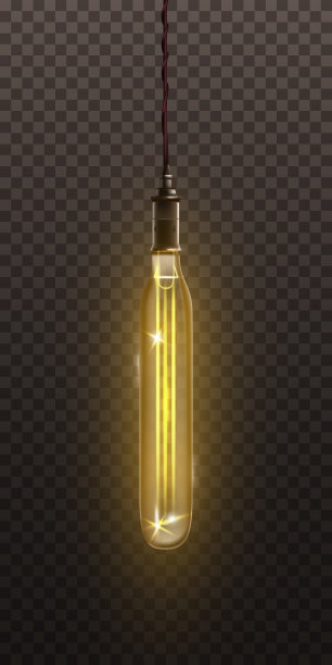 复古灯泡挂在复古灯丝上图片下载
