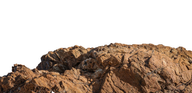 白色背景上的悬崖和岩石图片下载