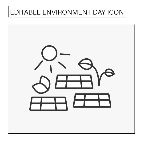 可再生能源线条图标图片下载