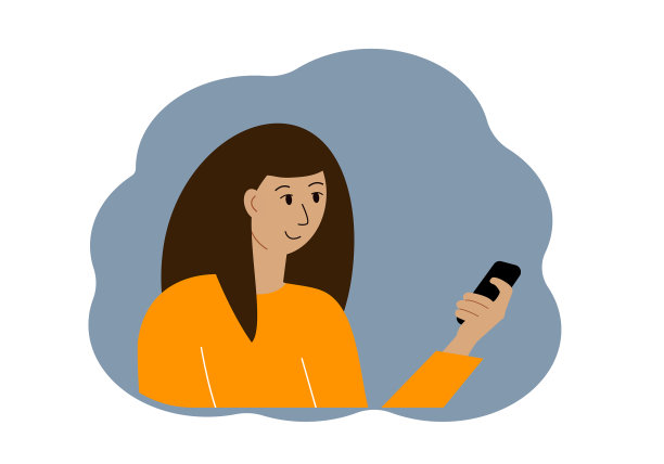 一个女人把手机放在他的图片下载