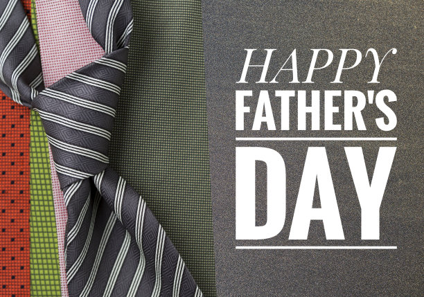 父亲节快乐的横幅与彩色领带图片下载