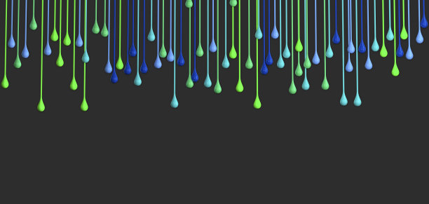 不同颜色的油漆滴下来和运行- 3d插图图片下载