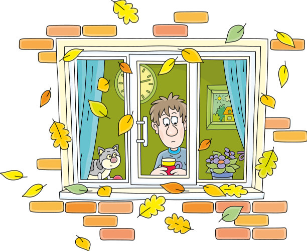 悲伤的男孩看着窗外图片下载