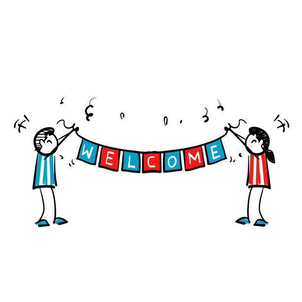 手绘涂鸦欢迎横幅或花环图片下载