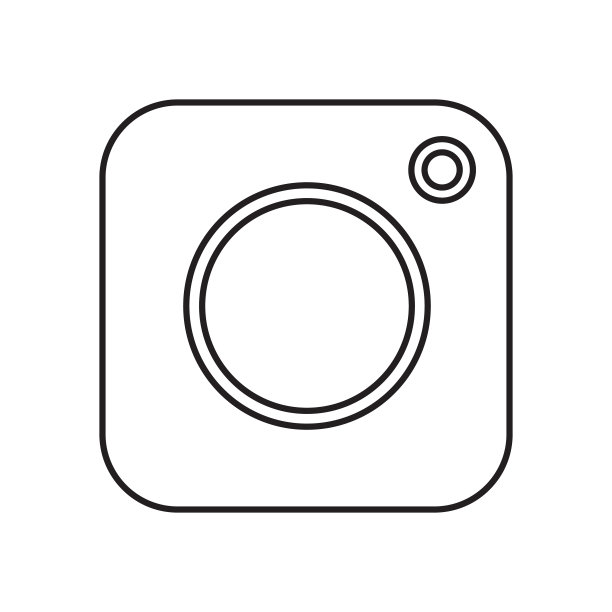 孤立社交相机标志现代画线图片下载