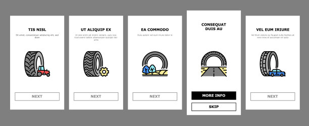 二手轮胎销售商店业务上的图标设置图片下载