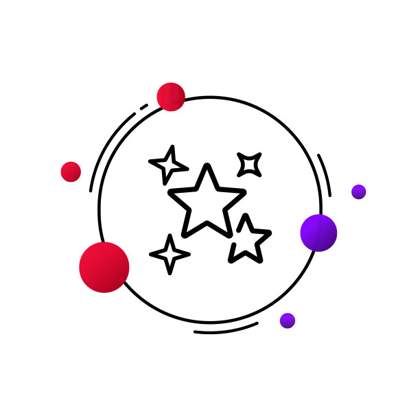 星行图标。五星在散。梦想、计划、想法。成就的概念。矢量线图标的业务和广告图片下载