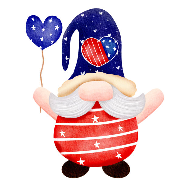 可爱的数字绘画水彩小矮人元素。图片下载