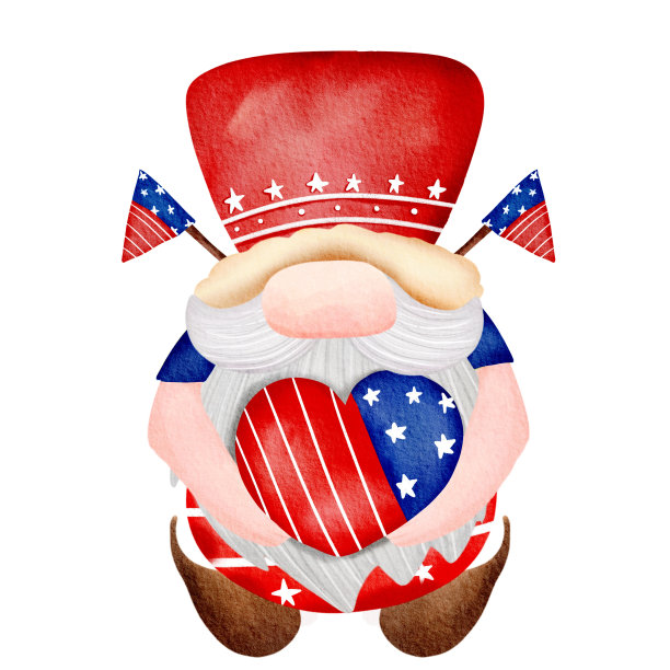 可爱的数字绘画水彩小矮人元素。图片下载