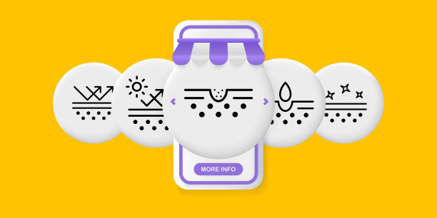 皮肤水合设定图标。护肤霜，防晒霜，毛孔清洁，痤疮保护。滋润皮肤。UI手机应用屏幕。矢量线图标的业务和广告图片下载