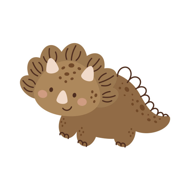 可爱的小恐龙在斯堪的纳维亚风格的卡通图片下载