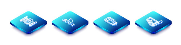 为潜水鲨鱼设置等距线摄影相机图片下载