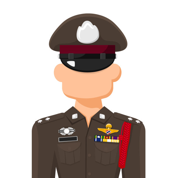 泰国警察在简单的平面矢量。个人档案图标或符号。政府官员。人图形设计矢量插图。图片下载