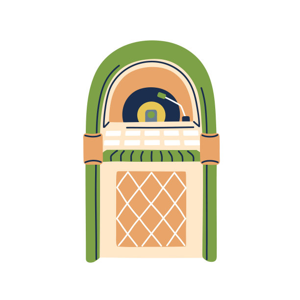 复古点唱机与黑胶唱机音乐机图片下载