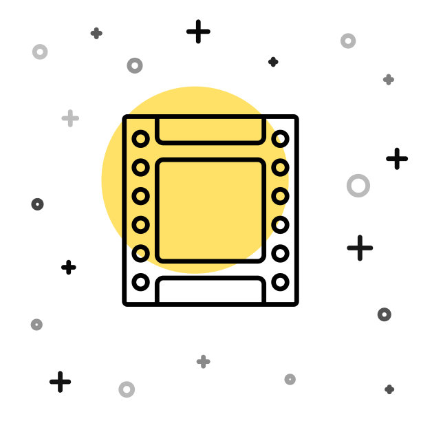 黑线相机老式胶卷卷墨盒图标图片下载