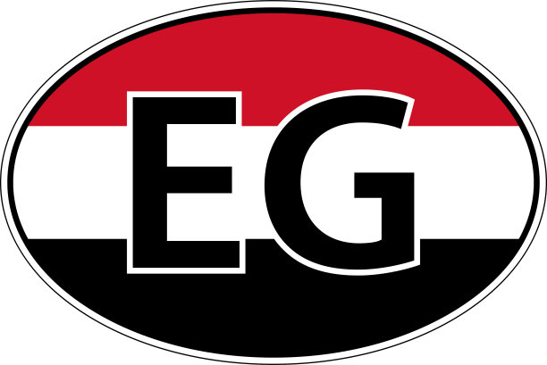 阿拉伯埃及共和国国旗标签贴纸车，国际车牌图片下载