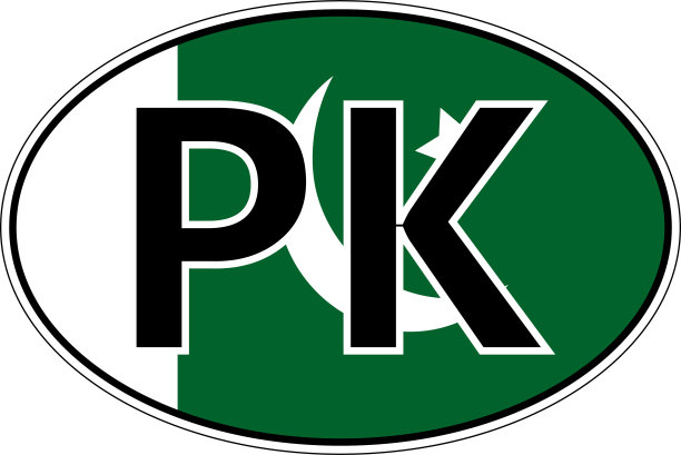 巴基斯坦伊斯兰共和国PK旗标签贴纸车，车牌图片下载