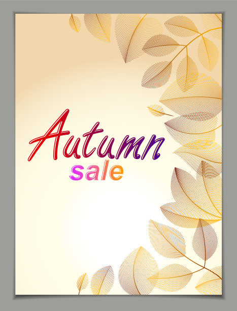 设计垂直横幅与秋季打字标志图片下载