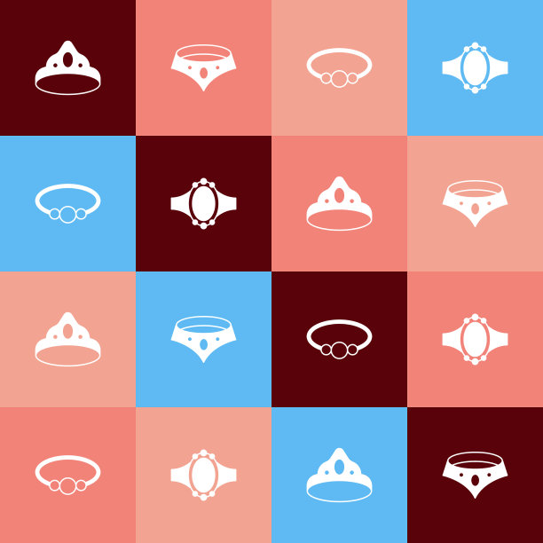 集流行艺术国王皇冠，项链，手镯首饰图片下载