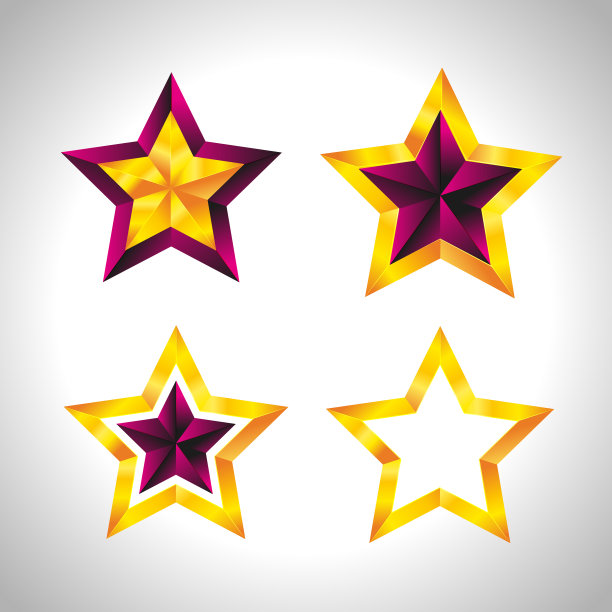 闪亮的金色星星圣诞设计在白色图片下载