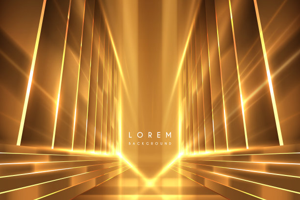 带有光效果背景的抽象金色形状图片下载