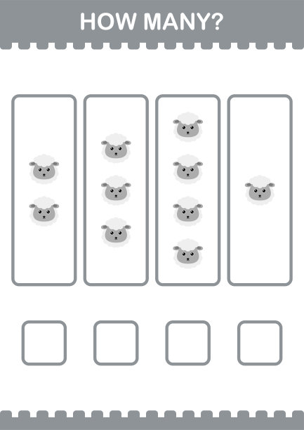 多少只羊的脸。工作表对孩子图片下载
