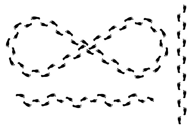 ∞符号的脚印。∞符号。设计元素。矢量插图。股票的形象。图片下载