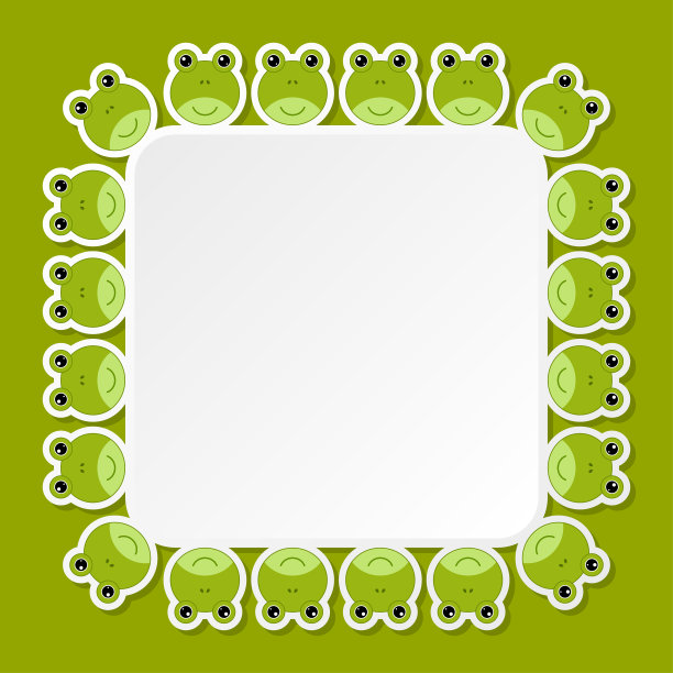 青蛙与方框横幅，海报，和贺卡图片下载