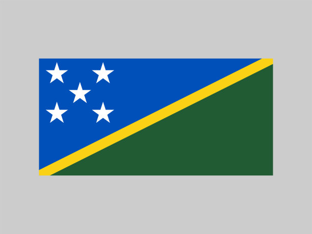 所罗门群岛国旗，官方颜色和比例。矢量插图。图片下载