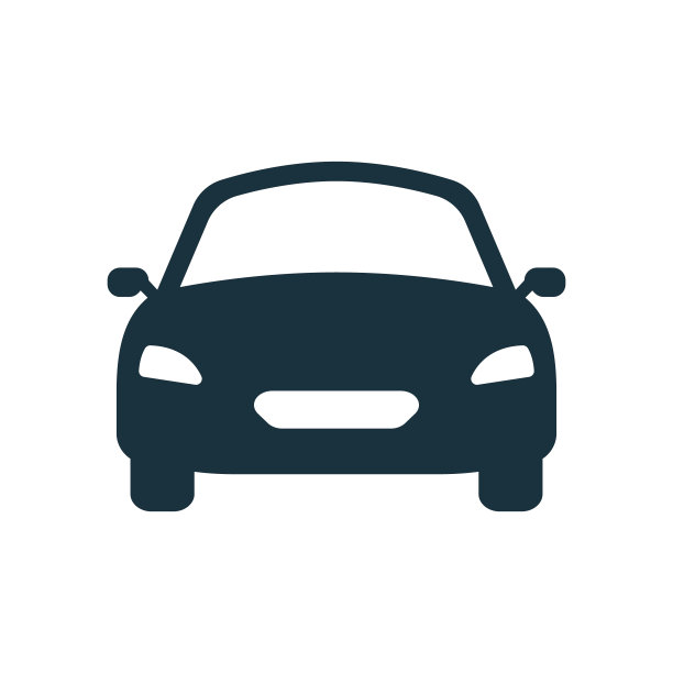 黑色汽车轮廓图标在白色背景。现代汽车运输象形文字的形状。汽车符号在前面的看法。经典的汽车标志。孤立的矢量图图片下载