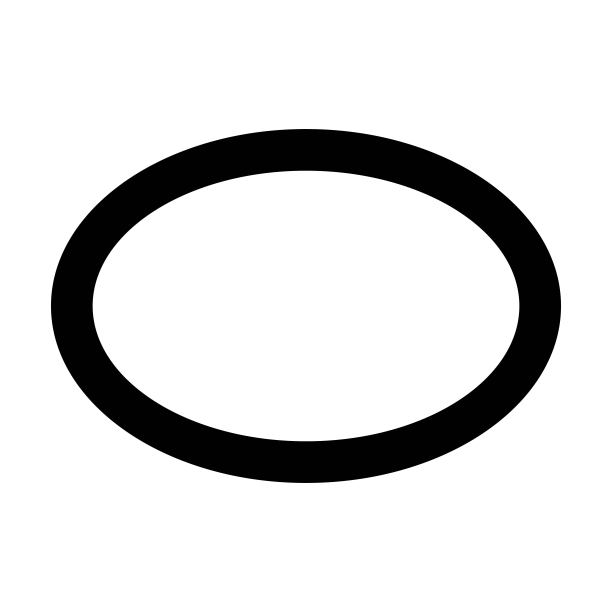 椭圆符号形状矢量图标轮廓描边图片下载