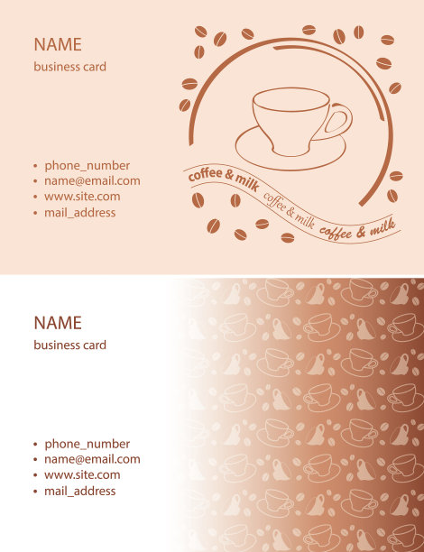 浅棕色的拜访卡上有杯子和咖啡图片下载