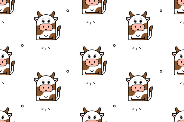 奶牛无缝图案图片下载