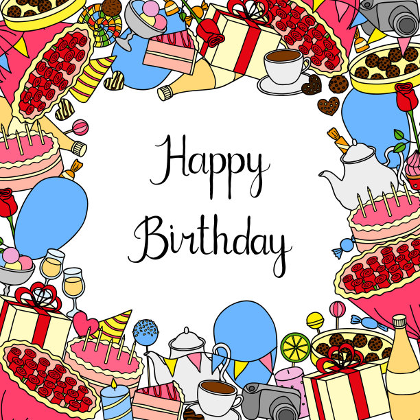 背景涂鸦生日项目图片下载