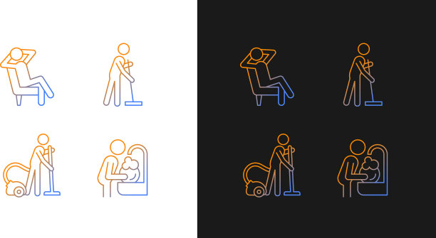 家务梯度图标设置为黑暗和图片下载