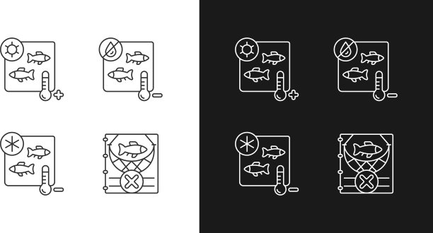 鱼制品杀菌线性图标设置为图片下载